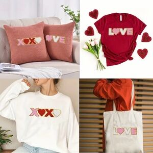 X❤️X❤️ Pink, White, Red & Gold Embroidery Badge | Iron-on Patch | New